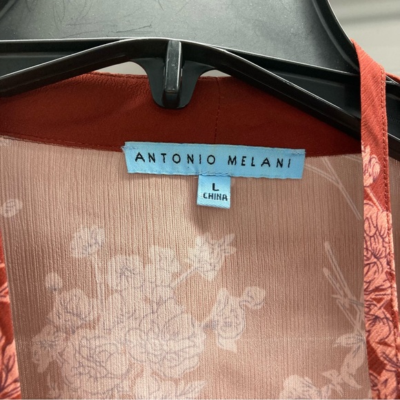 ANTONIO MELANI Burgundy Floral Wrap Blouse - Picture 6 of 11